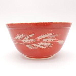 Vintage Pyrex 402 Autumn Harvest Wheat Mixing Bowl 1.5 QT Vintage Rust Red Brown
